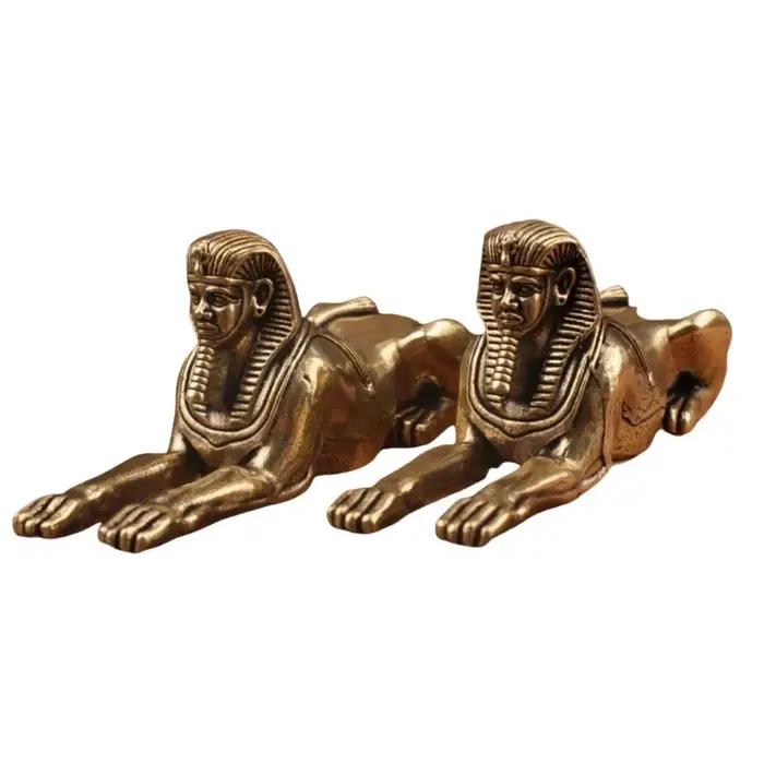 Statue de chien pharaon égyptien en laiton - Pièce d'art décorative exquise pour la maison
