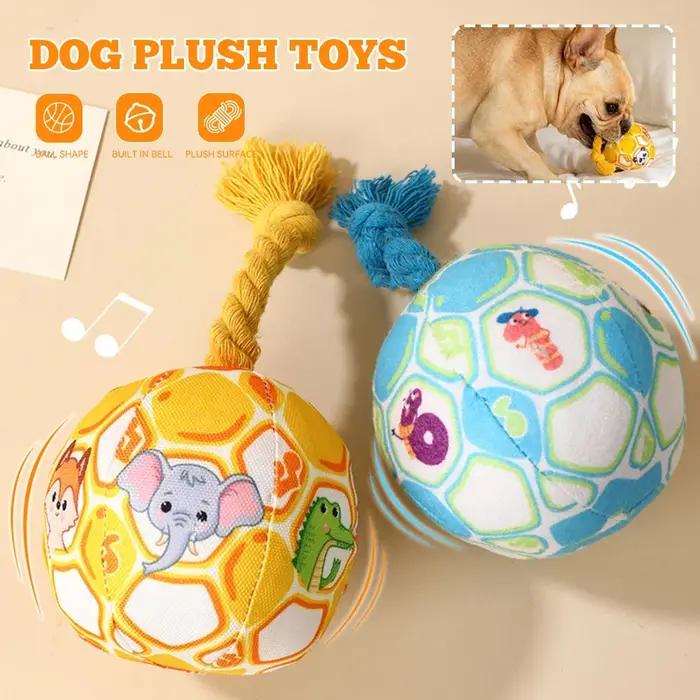 Jouet en peluche résistant aux morsures avec nœud de corde et cloche pour chiens grandes races activités extérieures intérieures occasions spéciales