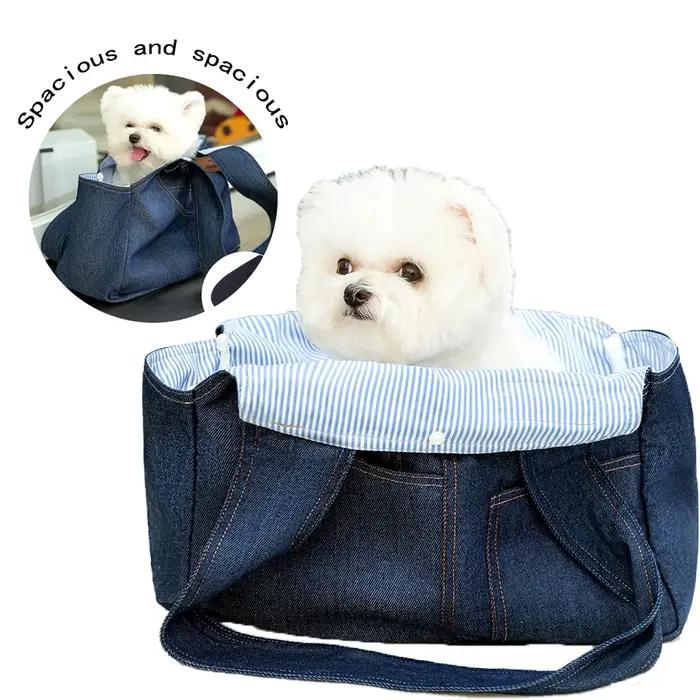 Sac de transport pour chien et chat, style cowboy, sac à bandoulière, sac à main, pour animaux de compagnie (Teddy, chat, panda), design ouvert, pour l'extérieur