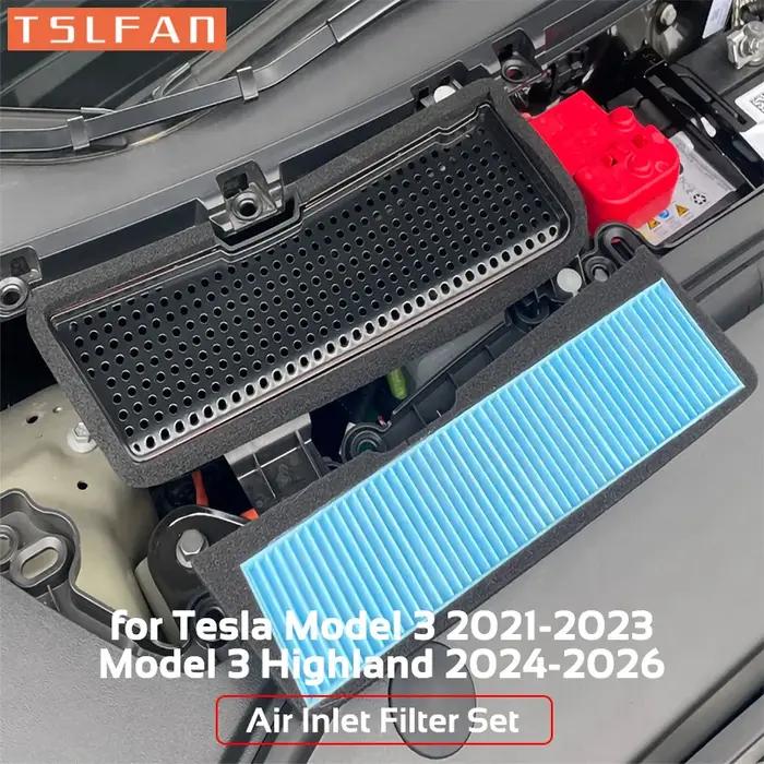 Cache de filtre à air d'admission pour Tesla Model 3 2021-2026 Highland, en tissu soufflé, pour l'ad