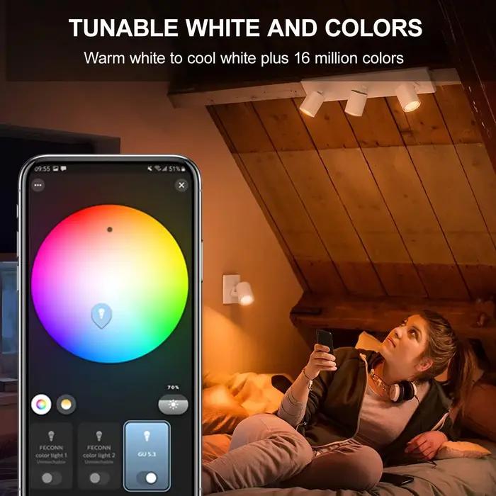 Ampoule Led GU10 Zigbee/Wifi RGB CW WW, projecteurs, lampe intelligente, fonctionne avec Alexa Echo