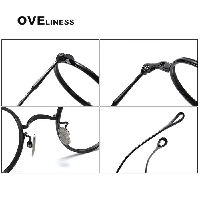 Monture de lunettes en titane pur hommes Vintage rond nouvelle marque Design montures de lunettes fe