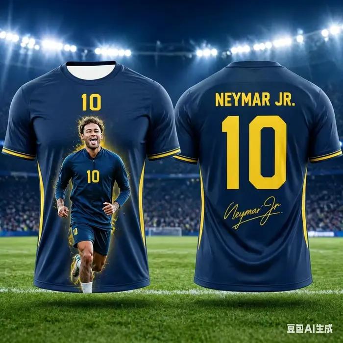 Numéro de l'équipe nationale du Brésil Maillot de football Neymar pour 10 joueurs, T-shirt sportif pour homme été 2026, tissu respirant et à séchage rapide