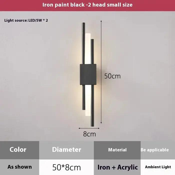 Applique murale LED moderne lampes murales noir et Bronze laiton or métal acrylique tuyau
