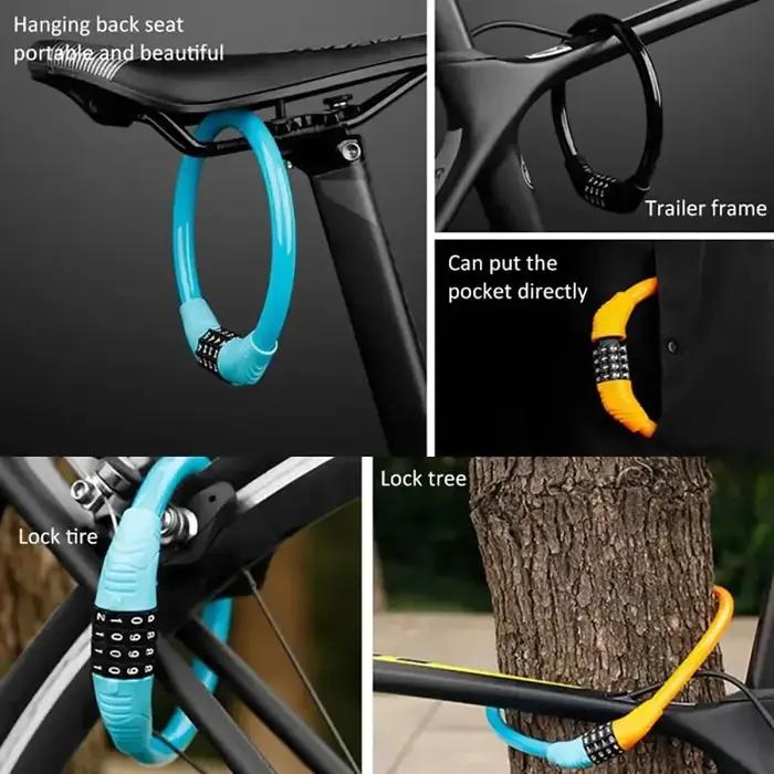 Serrure antivol pour câble de vélo à code numérique personnalisable en acier inoxydable pour vélos occasions quotidiennes et cadeaux pour cyclistes