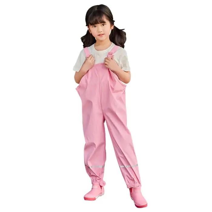 Salopette imperméable en cuir et coton pour enfants de 1 à 3 ans, résistante à l'eau et à la boue, ajustement lâche, design sportif pour activités en plein air et occasions spéciales