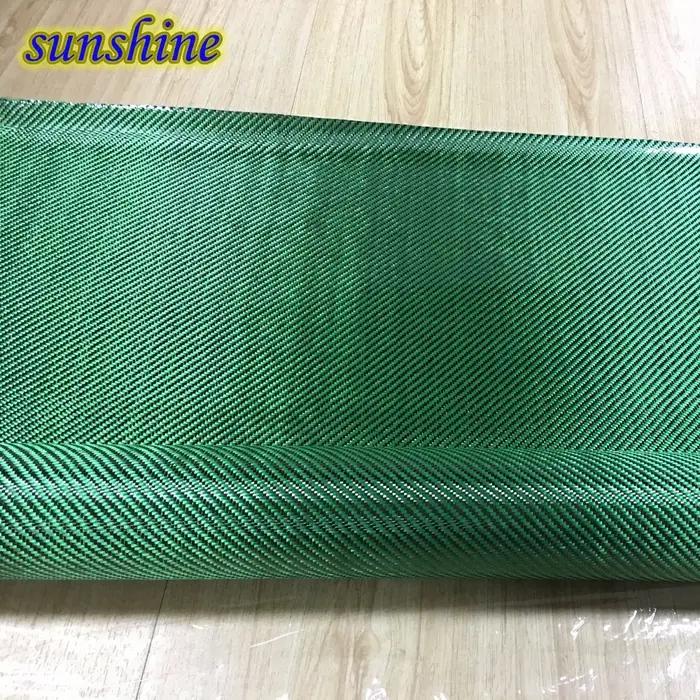 Tissu hybride en fibre d'aramide et carbone vert