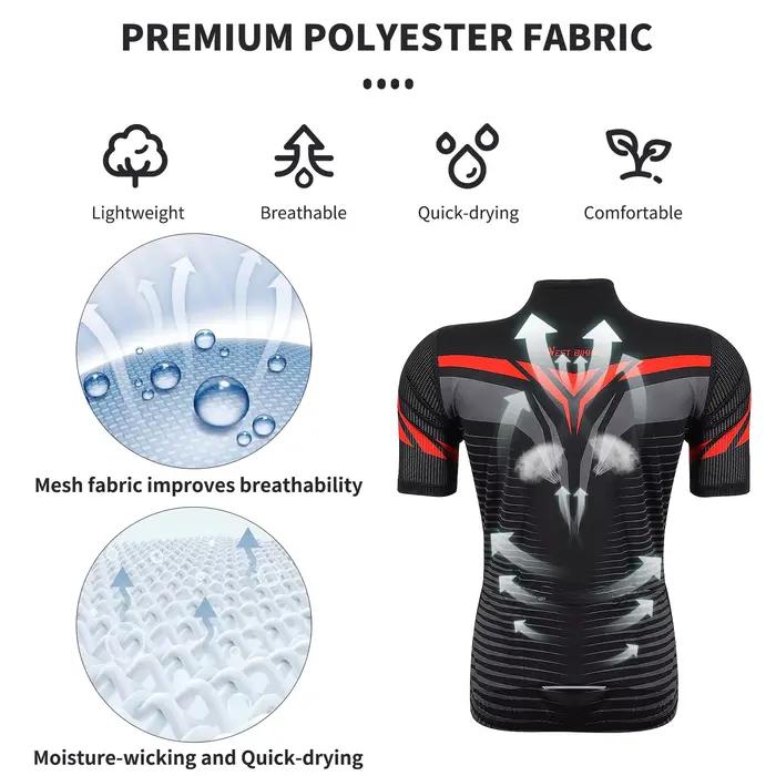 WEST BIKING-Maillot de cyclisme à manches courtes pour hommes