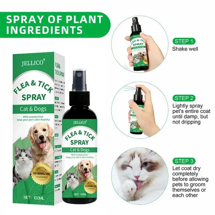 Spray Répulsif Anti-Puces et Tiques 100ml Formule Naturelle pour Chiens