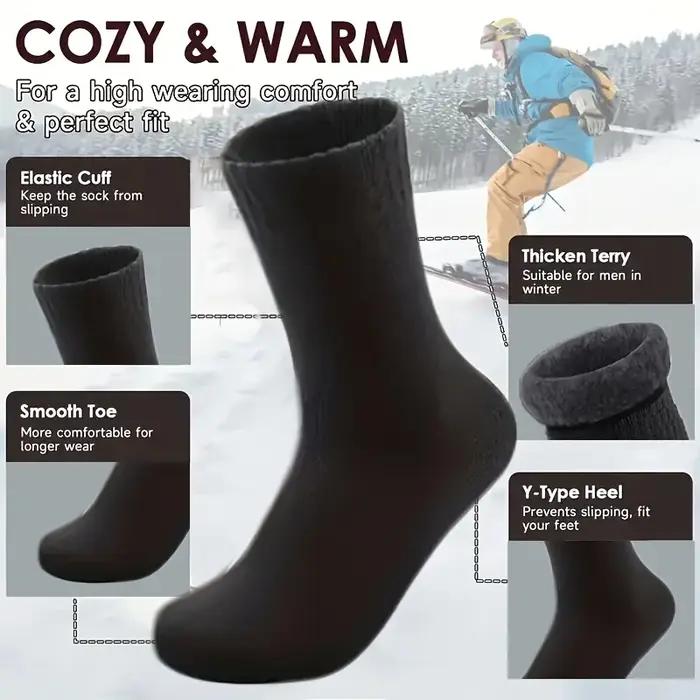 Chaussettes chasse hiver 3 paires épaisses tricotées noir anti-froid neige qualité outdoor