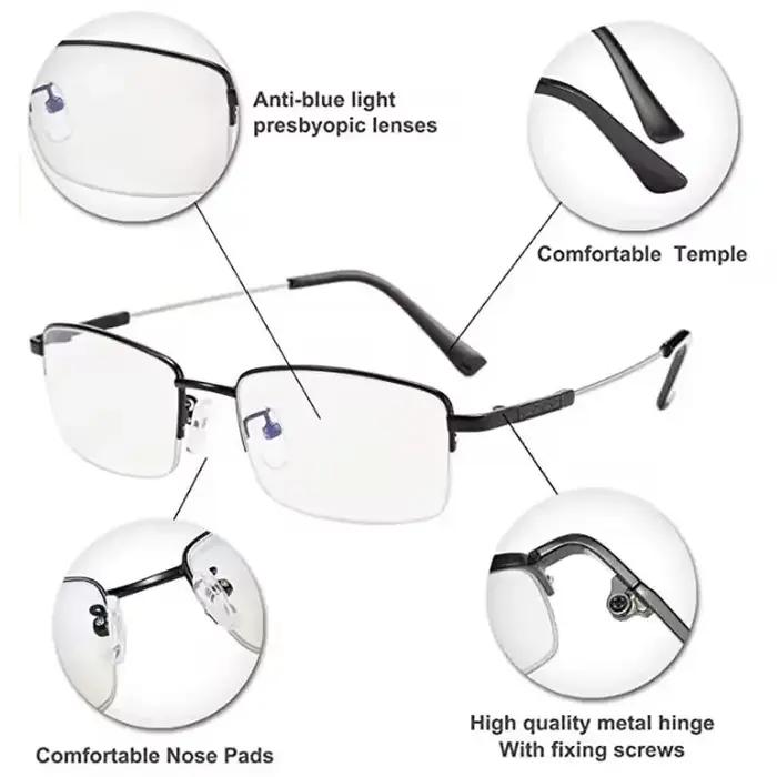 Clara Vida-Lunettes de lecture photochromiques progressives pour hommes et femmes, alliage de titane