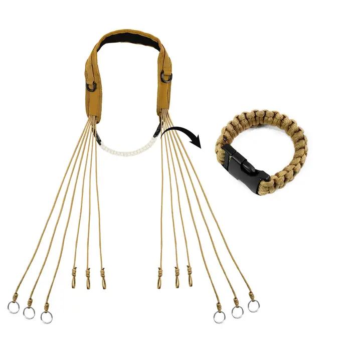 Harnais de chasse corde 12 boucles - collier multifonction avec épaulettes renforcées équipement extérieur