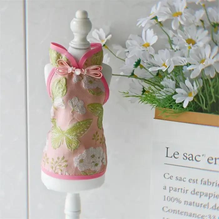 Costume Cheongsam de style chinois pour animaux de compagnie