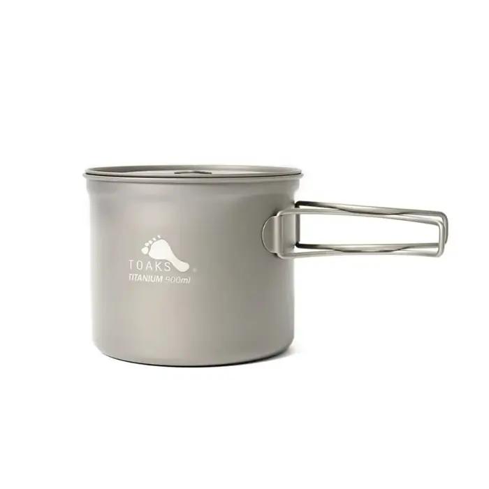 TOAKS Titane 900ml Pot Daxes Ultraléger Pot avec Sac en Maille et Couvercle Extérieur Camping Équipe
