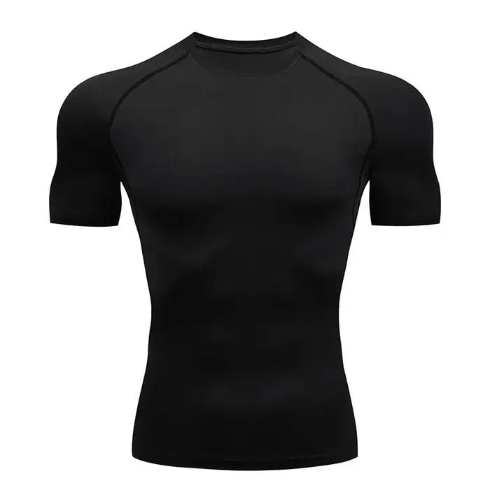 Chemises de Compression graphiques élégantes pour hommes, t-shirts athlétiques à séchage rapide, cou
