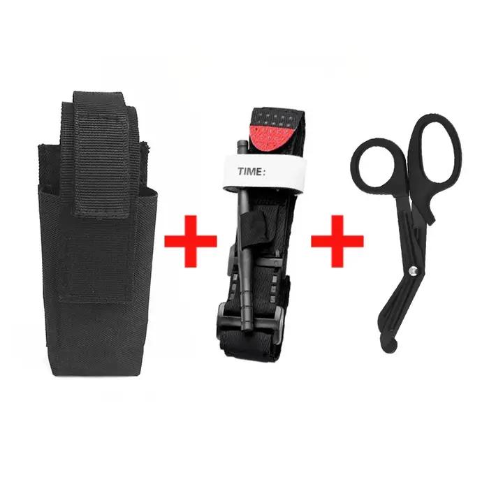 Trousse de premiers secours d'urgence CAT en nylon robuste pour camping et randonnée en plein air ciseaux médicaux et garrot inclus sécurité et survie