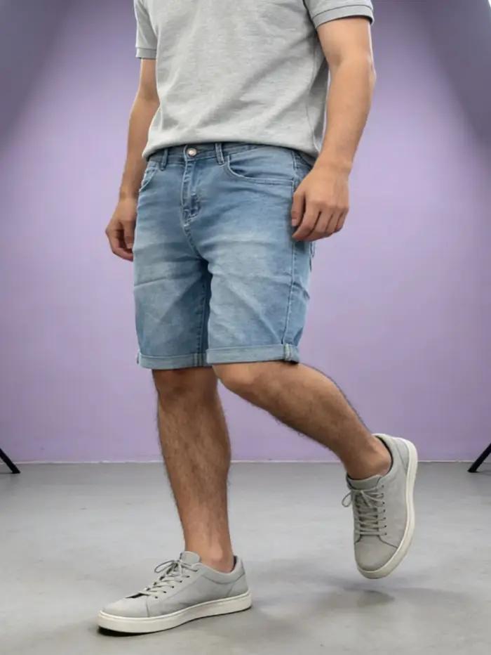 Shorts en jean bleu slim Y2K