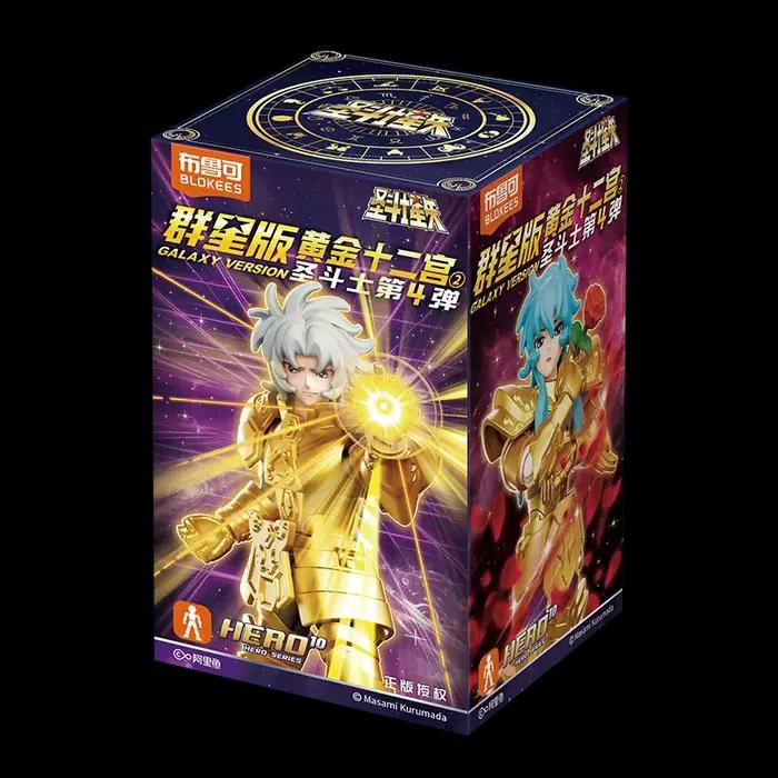 BLOKEES Gold Saint Stars Series Wave1- 4 Blind Box | Ensemble de figurines d'action sous licence