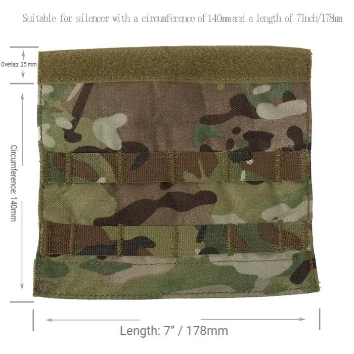 Housse de protection pour silencieux, Camouflage tactique, 7 pouces/18cm, housse de protection pour