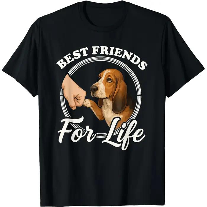T-shirts magnifiques pour hommes, motif amoureux des chiens Basset Hound, en pur coton, humoristiques, streetwear, manches courtes, unisexe, vêtements amples.