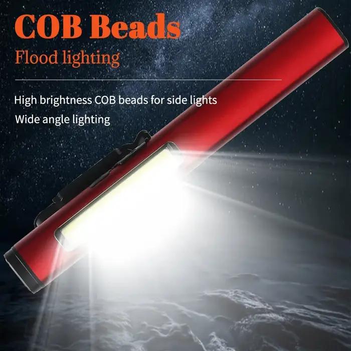 Mini lampe de poche LED XPE + COB, batterie intégrée aste par USB, torche à aimant arrière, lampe st