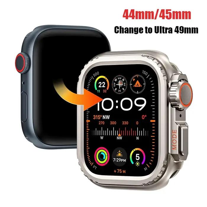 Cadre bumper métal pour Apple Watch 45mm 44mm - Protection coque iWatch série 9 8 7 6 5 4 SE Ultra 2