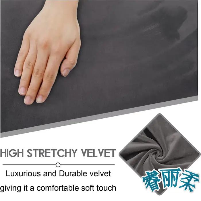 Juste en velours pour canapé inclinable sectionnel en forme de L