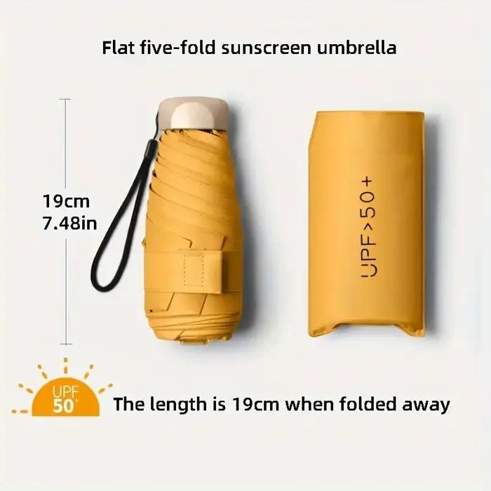 Parapluie de protection UV ultra-léger – Conception compacte et pliable avec poignée en acier inoxydable pour le soleil