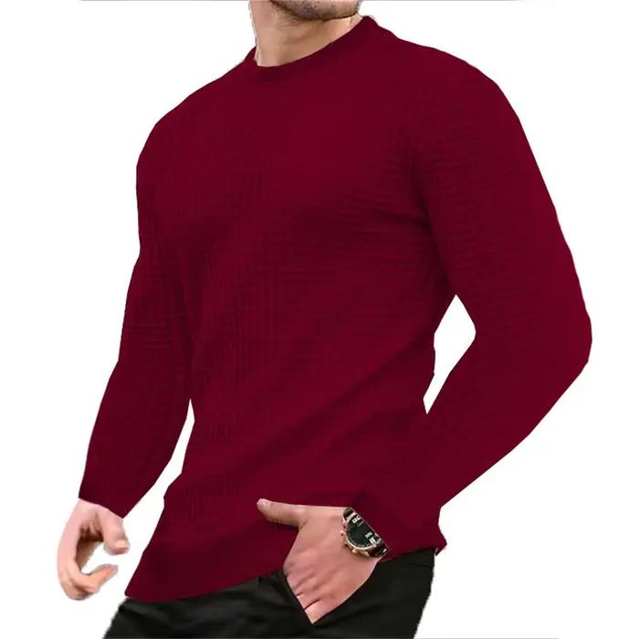 Manteau homme mode petit carreaux gaufré jeunesse col rond jacquard sweat à capuche