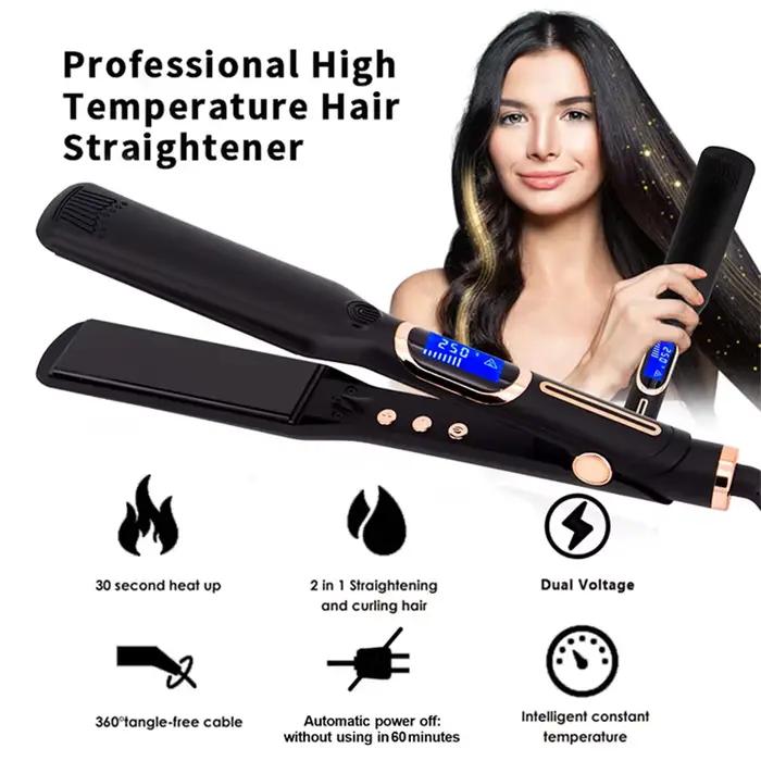 Fer à lisser bigoudi professionnel haute température chauffage rapide 450 ℉ / 480 ℉ Fer plat pou