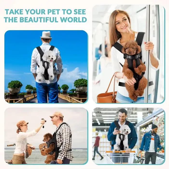 Sacs à dos de transport pour animaux de compagnie respirants et mains libres pour chiens de petite et moyenne taille en plein air et voyages
