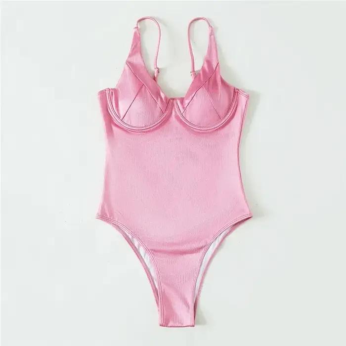 Sexy rose Push Up maillots de bain pour femmes une pièce maillot de bain femmes 2026 à armatures bod