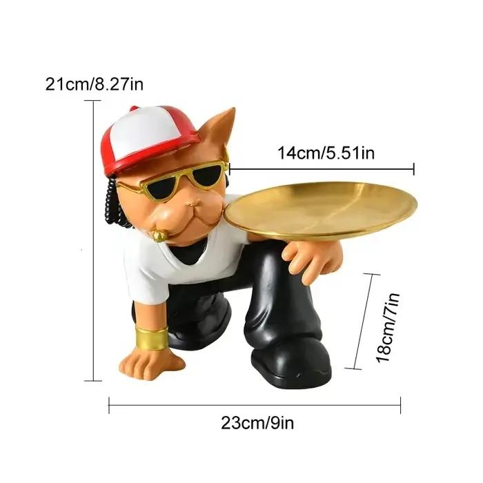 YuryFvna-Figurine Bouledogue Français Moderne avec Capuchon pour les Amoureux des Chiens