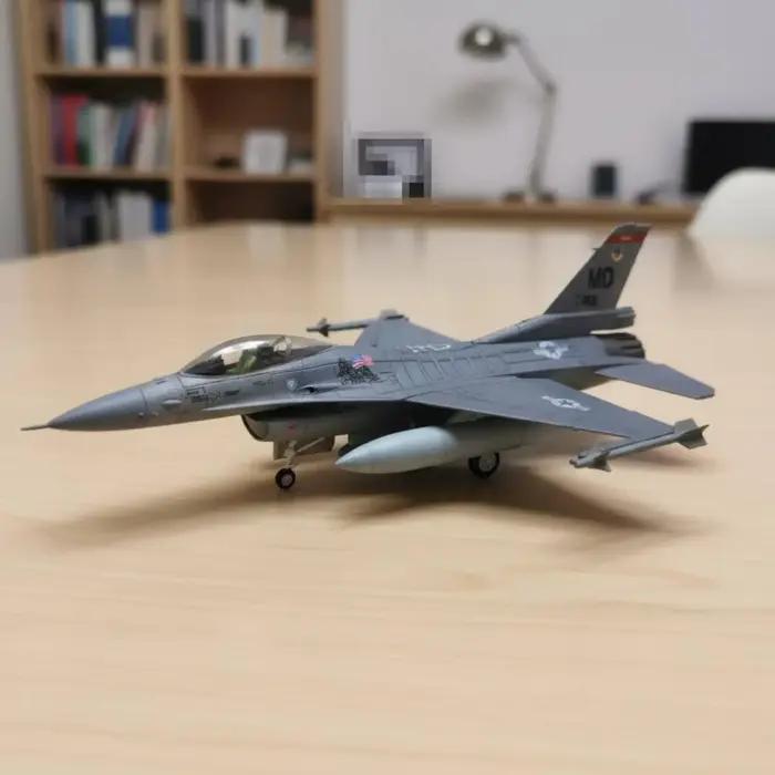 Modèle d'avion de chasse F-16C, maquette statique pour bureau, pour les passionnés d'aviation