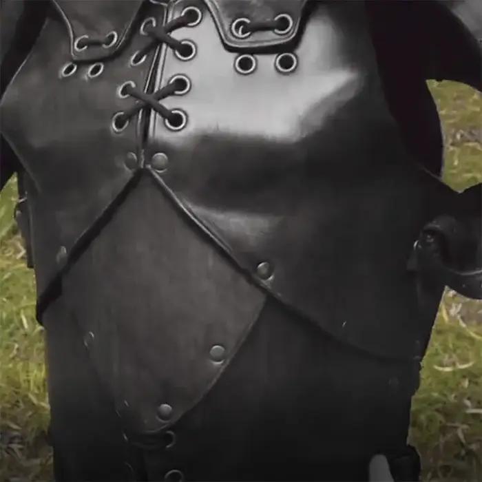 Gladiateur romain grec ancien médiéval en cuir PU Cuirass guerrier Viking poitrine épaule armure LARP Costume Steampunk plastron