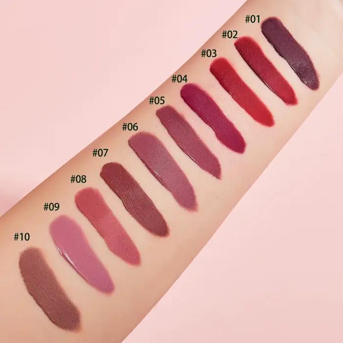 Ensemble de 10 rouges à lèvres velours imperméables et hydratants pour femmes occasions spéciales Saint-Valentin