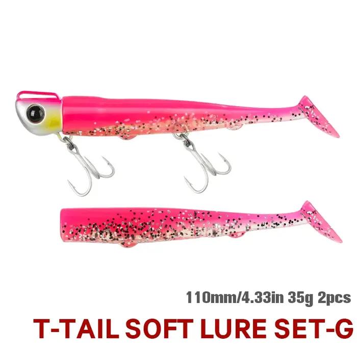 Leurre de pêche TSURINOYA Long Casting T Tail Jig Head 110mm 35g 45g pour eau salée résistant haute performance à offrir pour homme et femme océan lac rivière étang