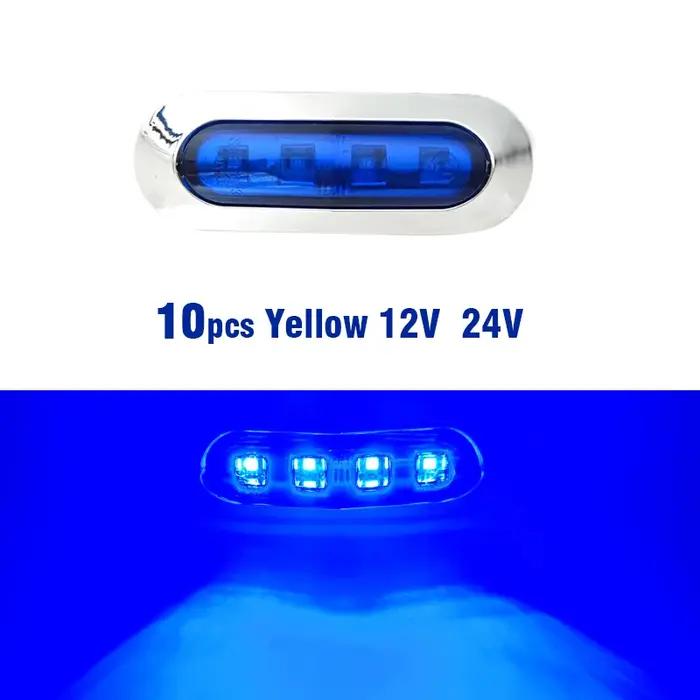 Feu arrière de marqueur latéral ambre 4 SMD 12V 24V