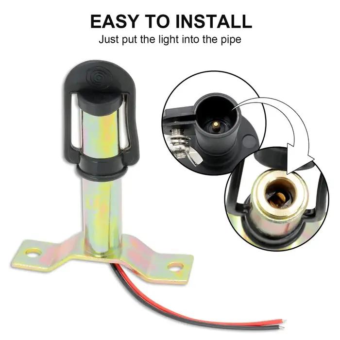 Support de lumière de balise de tracteur, poteau DIN Flexible, support métallique avec fil pour char