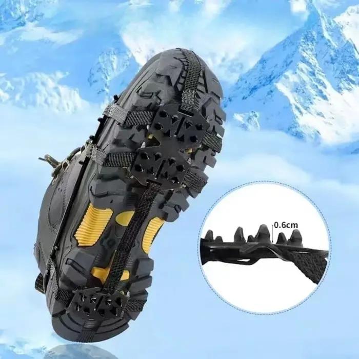 1 paire M L Crampons chaussures couverture 24 dents anti-dérapant glace poignées pince chaussures bo