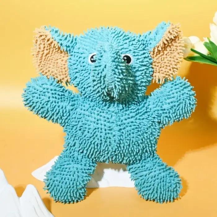 Jouet pour chien en peluche chenille en forme d'éléphant, résistant aux morsures, durable, avec son, pour petits chiens