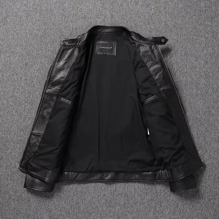 Veste en polyuréthane Ayrbao American Retro pour homme, résistante aux quatre saisons, doublure en coton, fermeture éclair pratique, style élégant à offrir pour des occasions spéciales