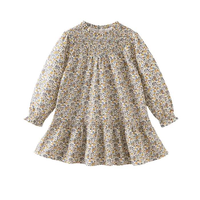 Dave Bella filles florale automne printemps robe mignonne enfants à manches longues