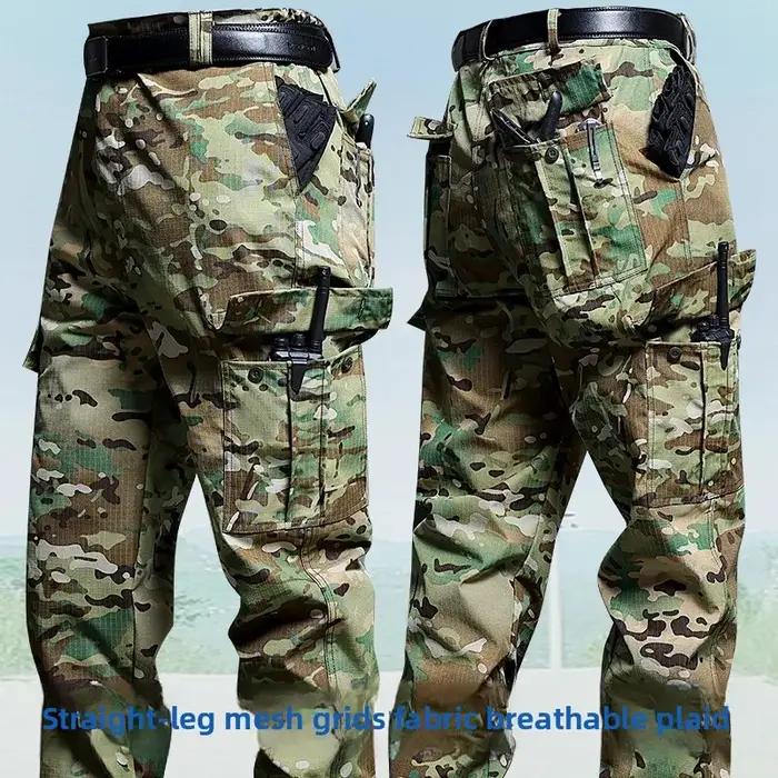 Pantalon tactique homme imperméable multi-poches militaire travail extérieur style américain
