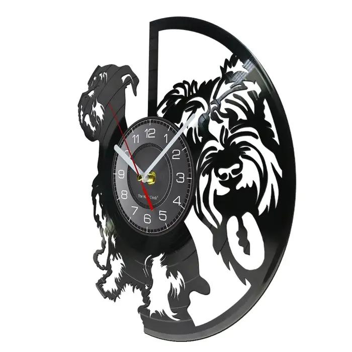 Mini horloge murale l'inventaire avec Silhouette de chien Schnauzer