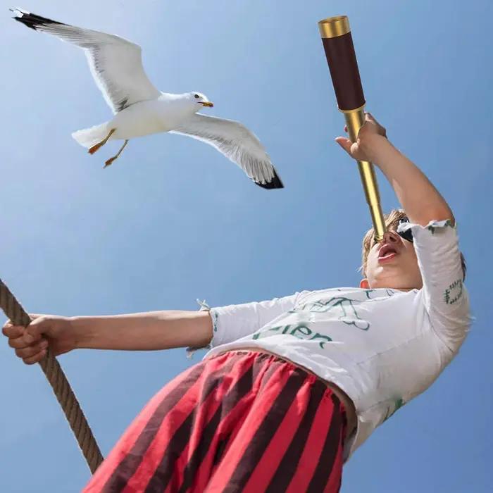 Lunette pirate 25x30 en laiton télescopique pour chasse randonnée - Grossissement puissant et portable