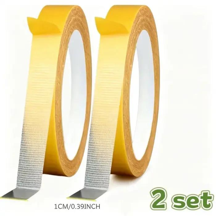 2 rouleaux de ruban adhésif double face en tissu ultra-résistant, sans couture, sans repassage, pour ourlets de vêtements