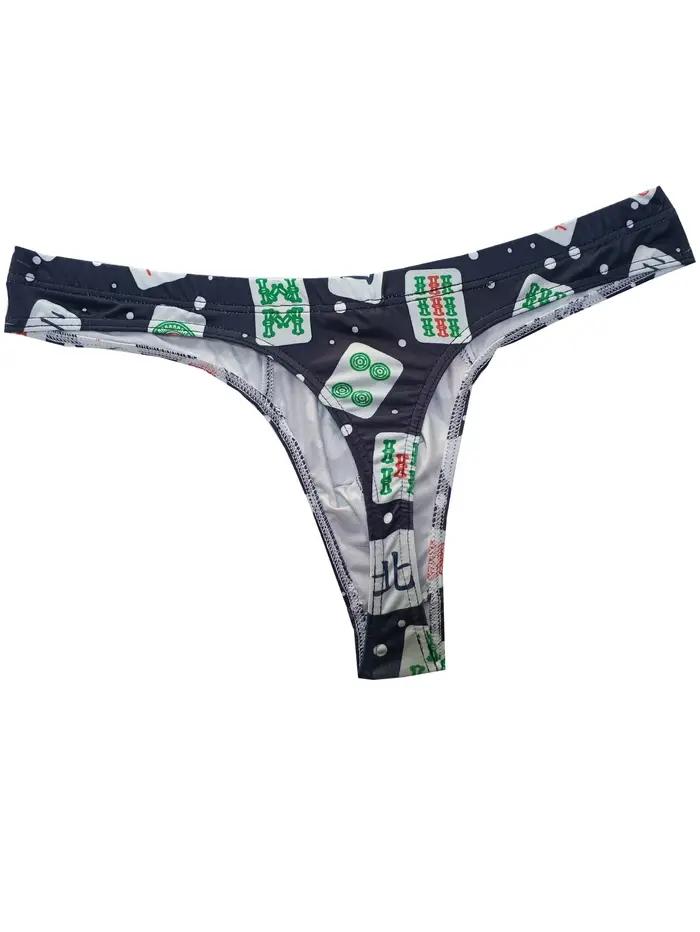 Sous-vêtements Sexy pour hommes, string taille basse avec imprimé à la mode, slips respirants et confortables, HT151