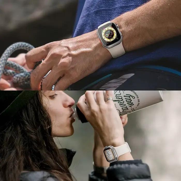 Film de protection PC avant-arrière pour Apple Watch 40mm 41mm 44mm 45mm, protection HD transparente et privée, pour les occasions spéciales et quotidiennes