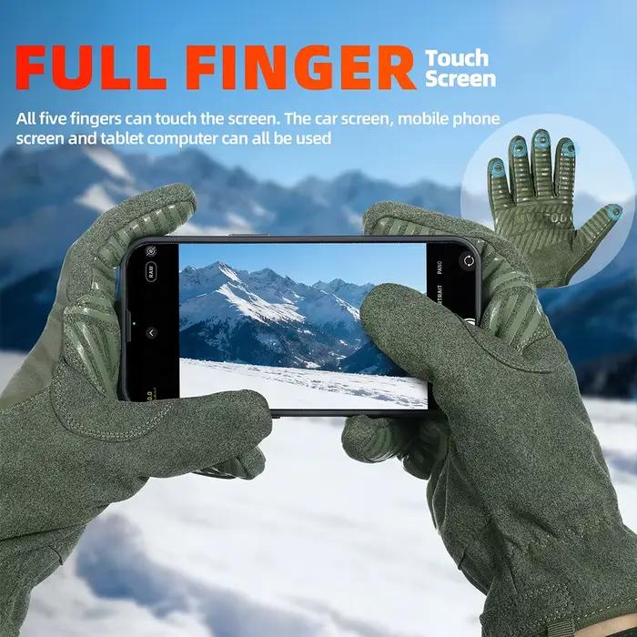 Gants de chasse hiver polaire thermiques écran tactile coupe-vent déperlant anti-dérapant randonnée ski